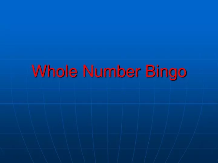 whole number bingo
