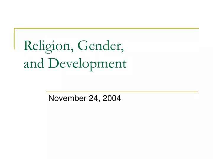 religion gender and development