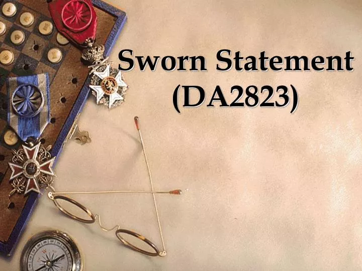 sworn statement da2823