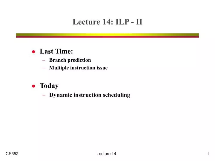 lecture 14 ilp ii