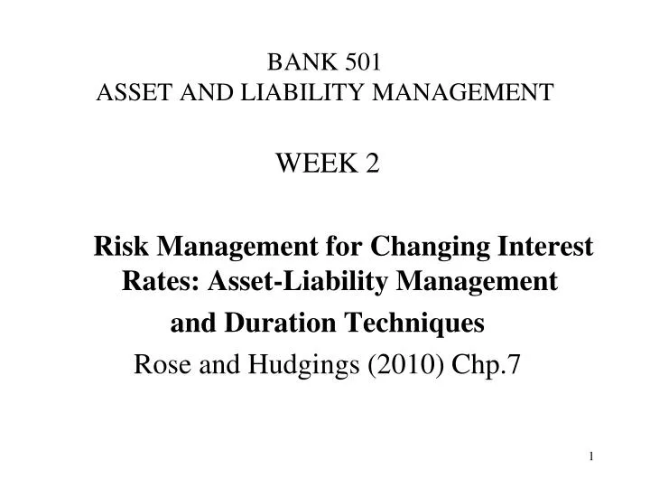 bank 501 asset and liability management