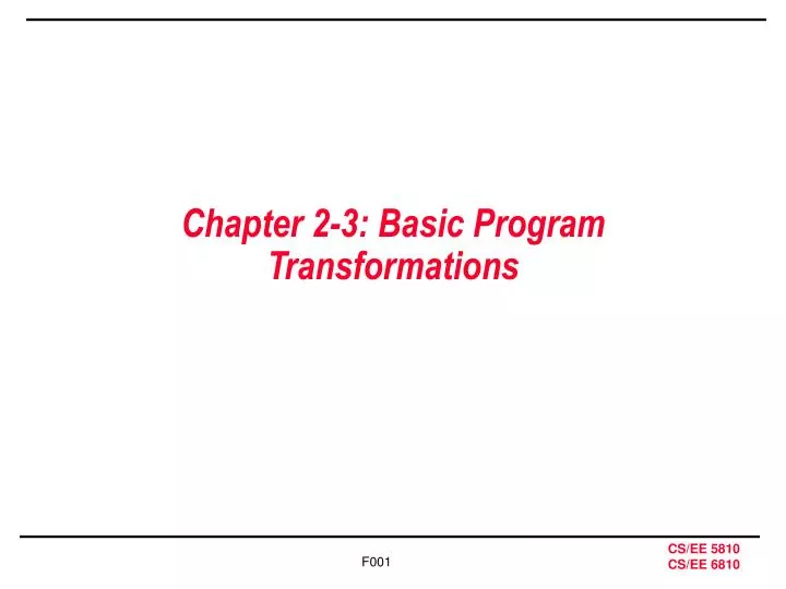 chapter 2 3 basic program transformations