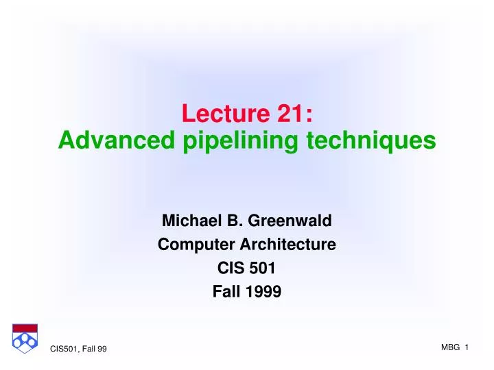 lecture 21 advanced pipelining techniques