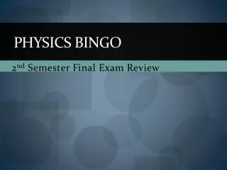 Physics Bingo
