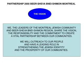 WE, THE LEADERS OF THE MONTREAL JEWISH COMMUNITY