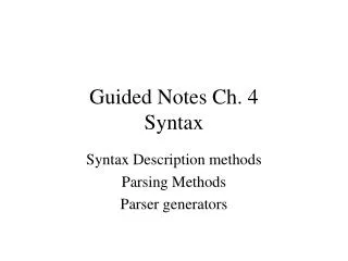 Guided Notes Ch. 4 Syntax