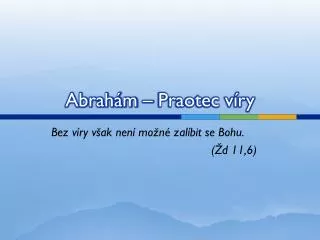 abrah m praotec v ry