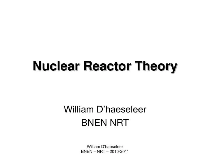 nuclear reactor theory