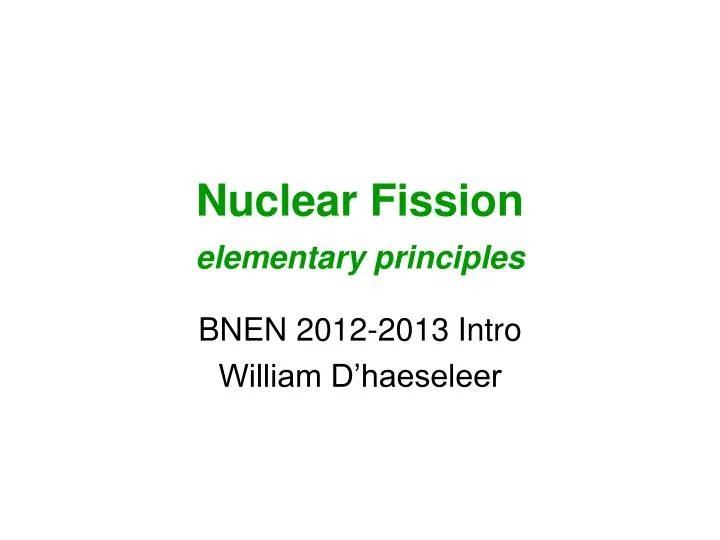 nuclear fission elementary principles
