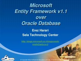 Microsoft Entity Framework v1.1 over Oracle Database