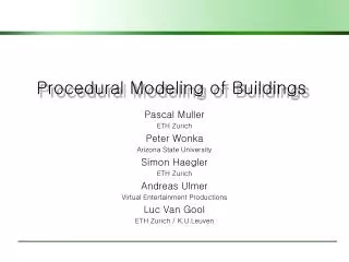 procedural modeling of buildings