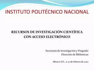 instituto polit cnico nacional