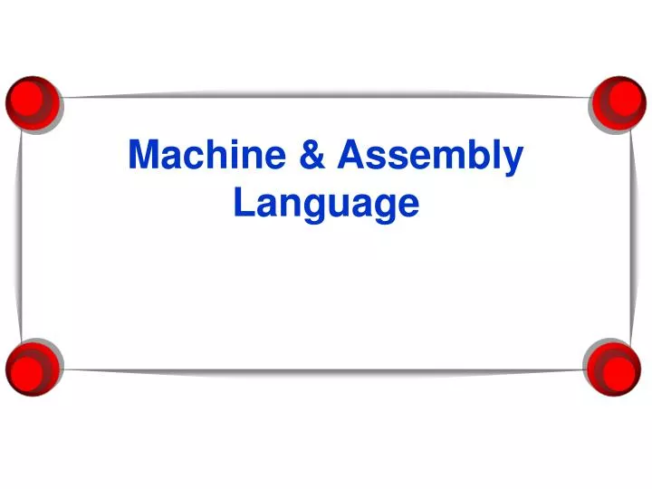 machine assembly language