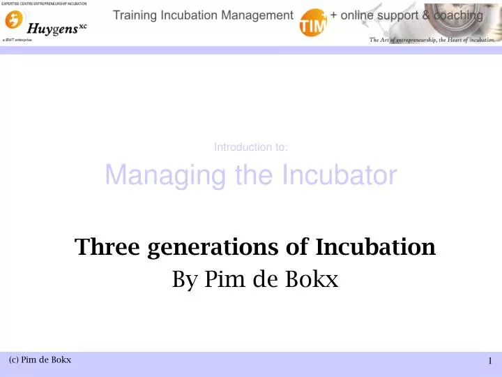 introduction to managing the incubator