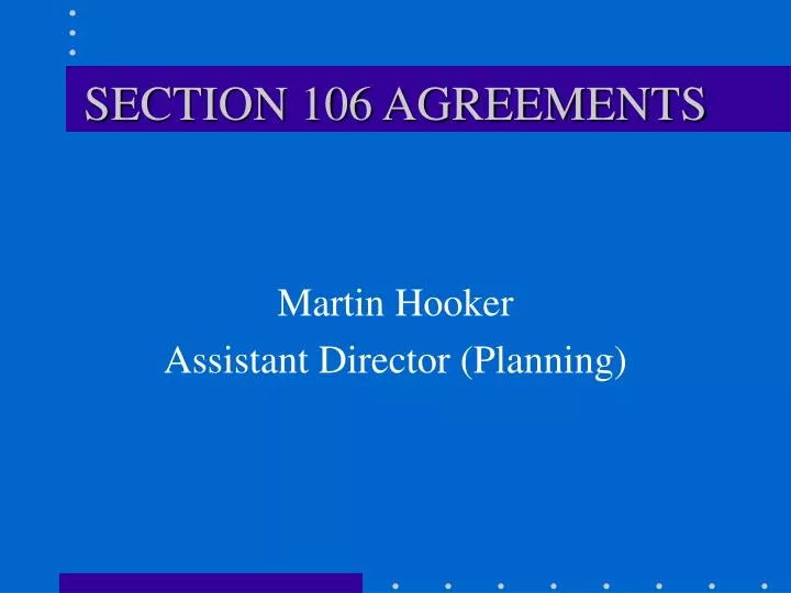 section 106 agreements
