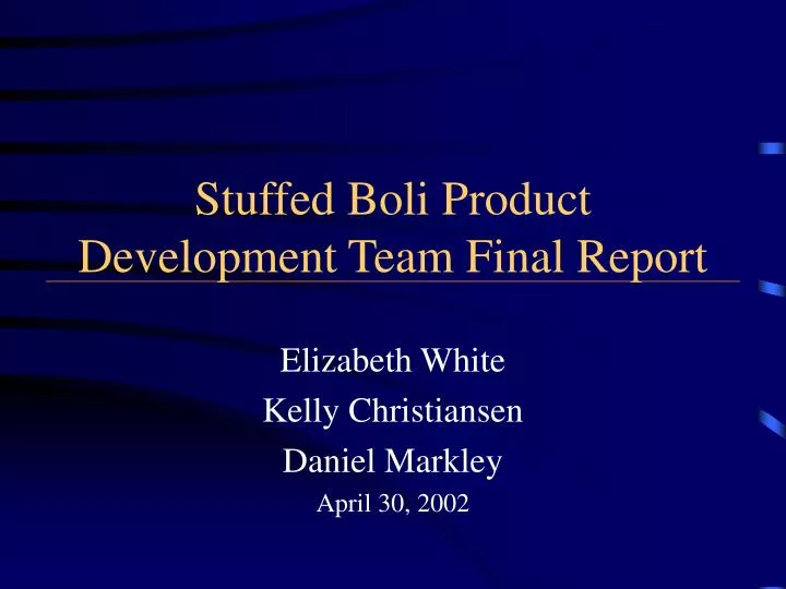 stuffed boli product development team final report