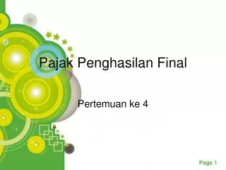 pajak penghasilan final