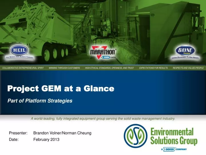 project gem at a glance