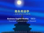 Comprehensive Overview of Business English Studies (BES) - slide 1