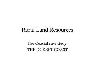 Rural Land Resources