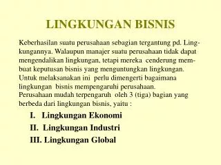 PPT - ANALISIS LINGKUNGAN BISNIS PowerPoint Presentation, Free Download ...