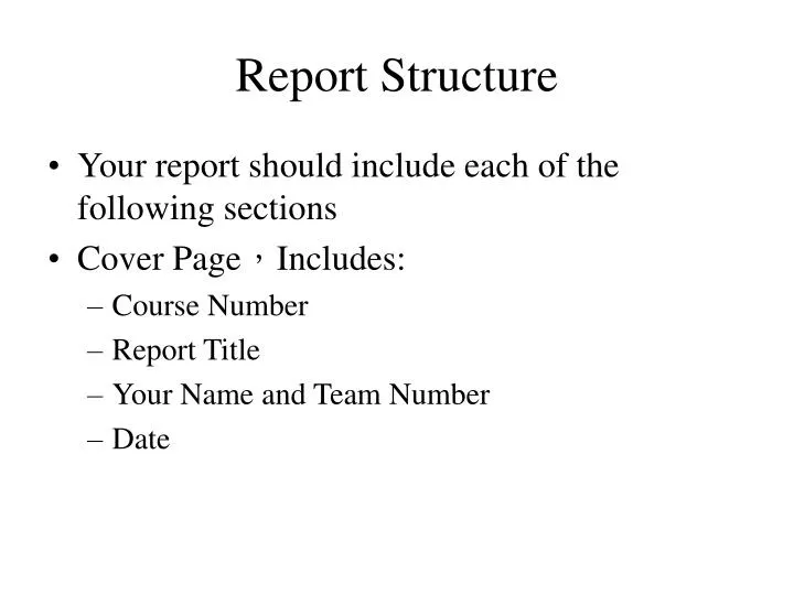 report structure