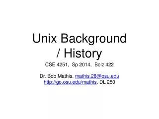 Unix Background / History