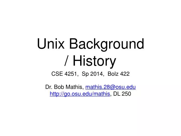 unix background history