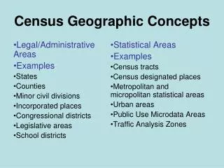 Census Geographic Concepts