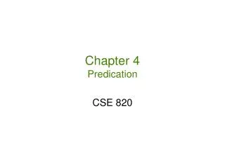 Chapter 4 Predication