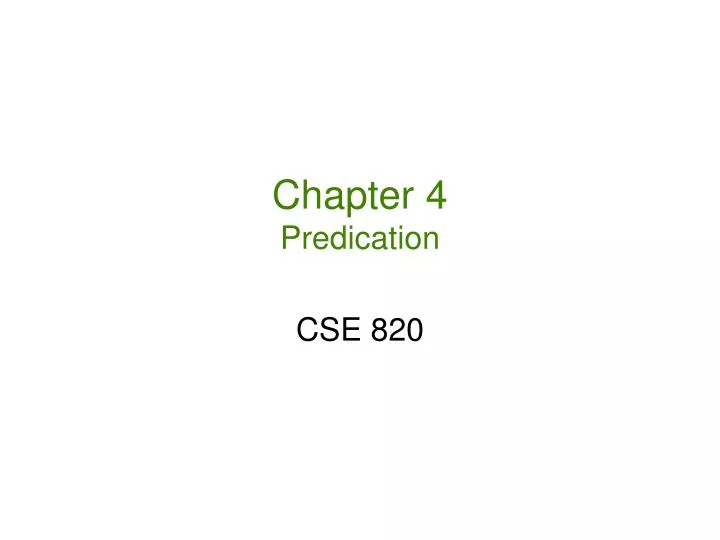 chapter 4 predication