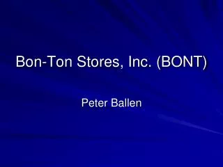 Bon-Ton Stores, Inc. (BONT)