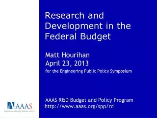 Research and Development in the Federal Budget