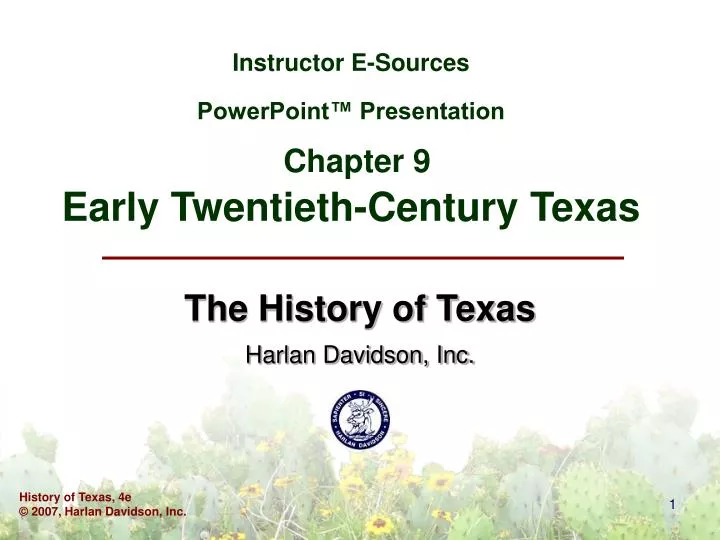 instructor e sources powerpoint presentation chapter 9 early twentieth century texas