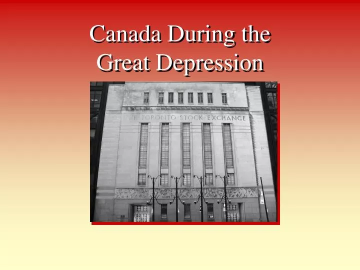 canada during the great depression