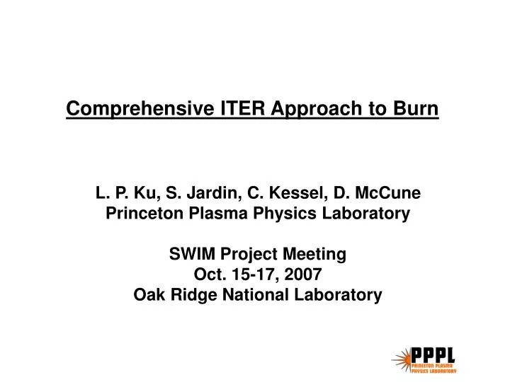 comprehensive iter approach to burn