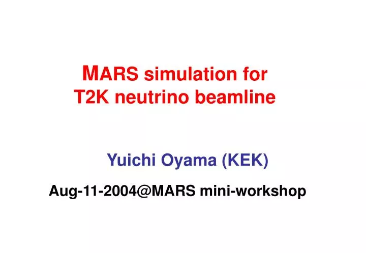 m ars simulation for t2k neutrino beamline