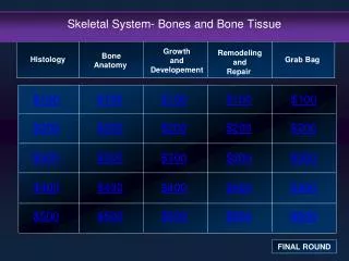 Skeletal System- Bones and Bone Tissue