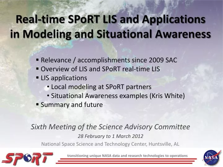 real time sport lis and applications in modeling and situational awareness