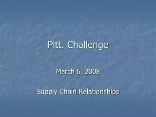 Pitt. Challenge