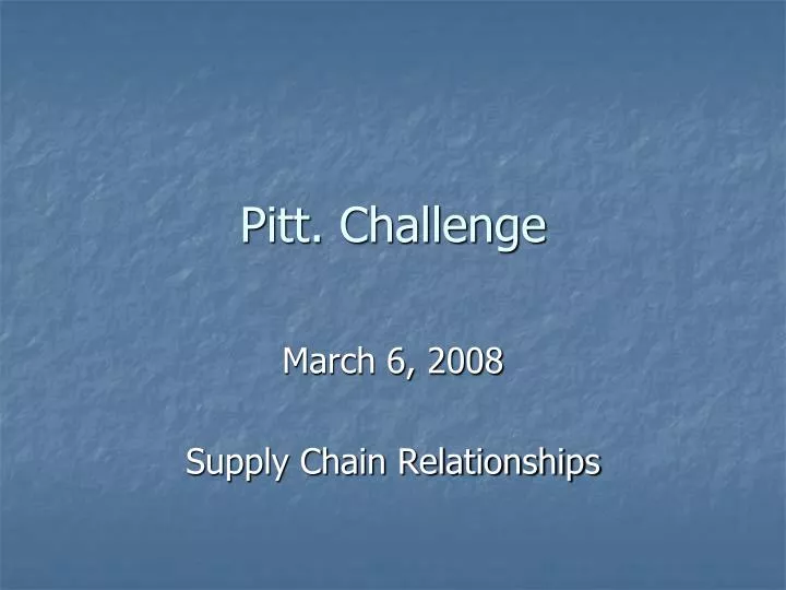 pitt challenge