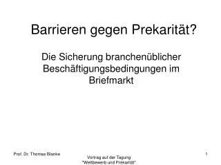 barrieren gegen prekarit t