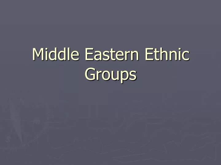 middle eastern ethnic groups