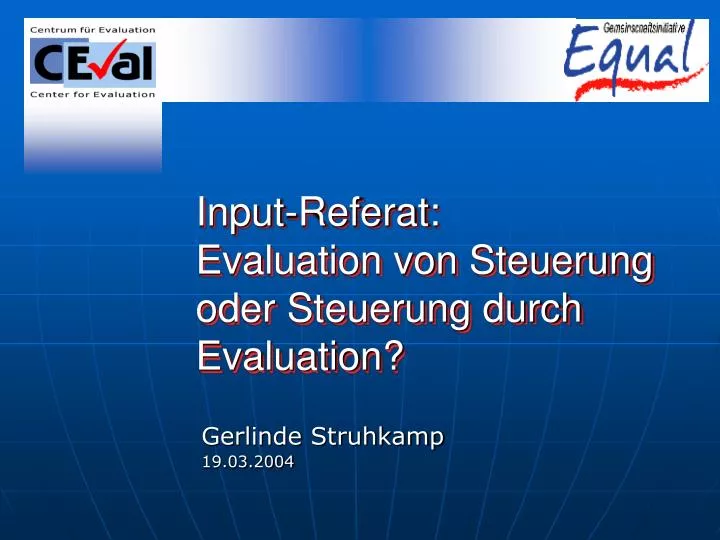 input referat evaluation von steuerung oder steuerung durch evaluation
