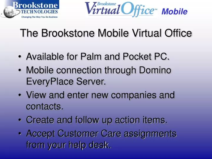 the brookstone mobile virtual office