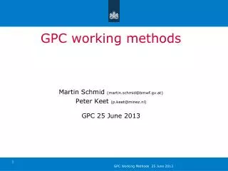 gpc working methods