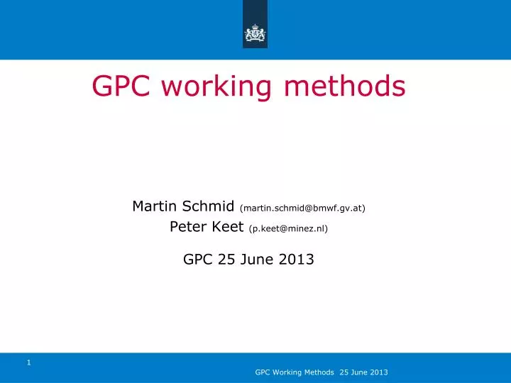 gpc working methods