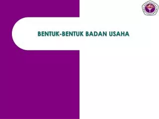 bentuk bentuk badan usaha