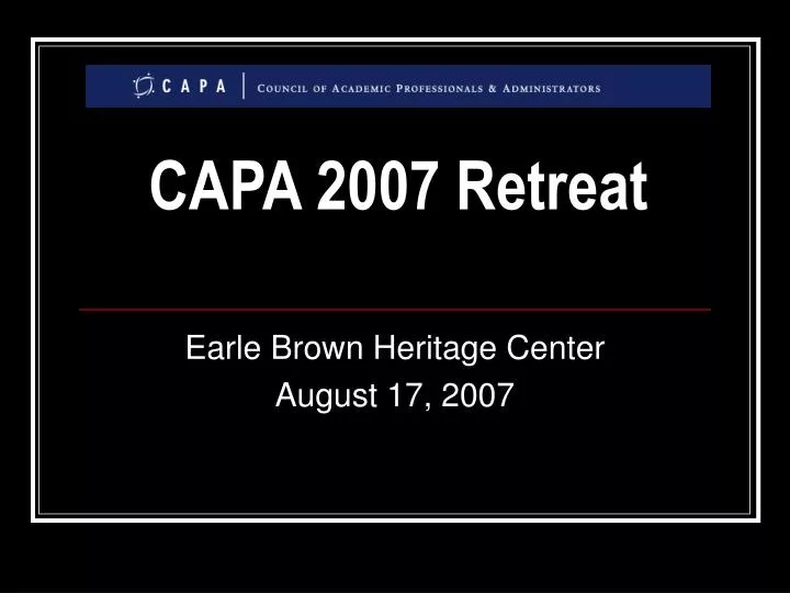 capa 2007 retreat