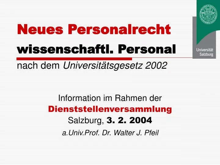 neues personalrecht wissenschaftl personal nach dem universit tsgesetz 2002